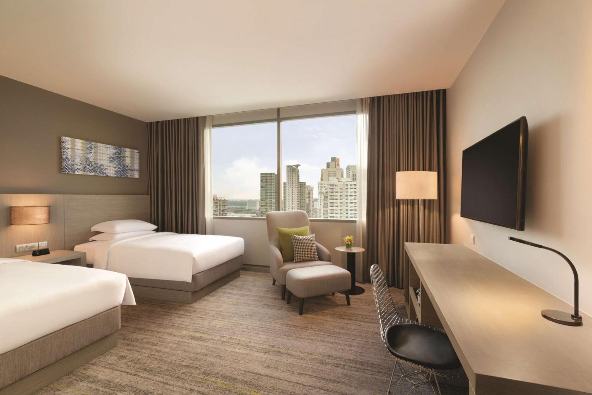 Twin Room with Two Twin Beds and City View